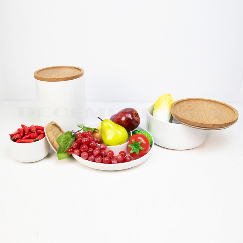 Kerámia nagykereskedelmi kerámia fa fedő konyhai tartozékkal