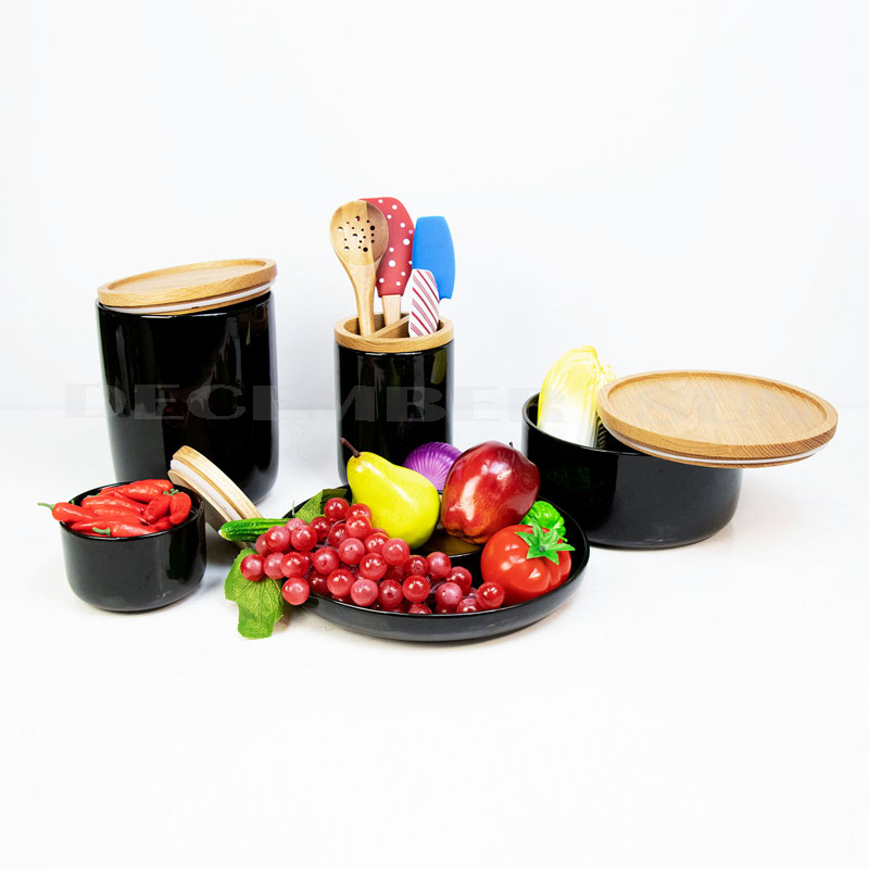 Fekete kerámia nagykereskedelem fedett konyhai tartozékkal