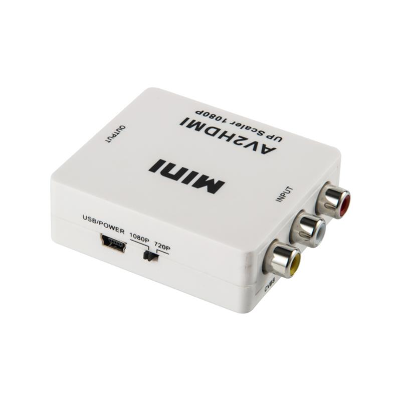 Miniméret AV/RCA/CVBS HDMI konverter Upscaler 720p/1080p