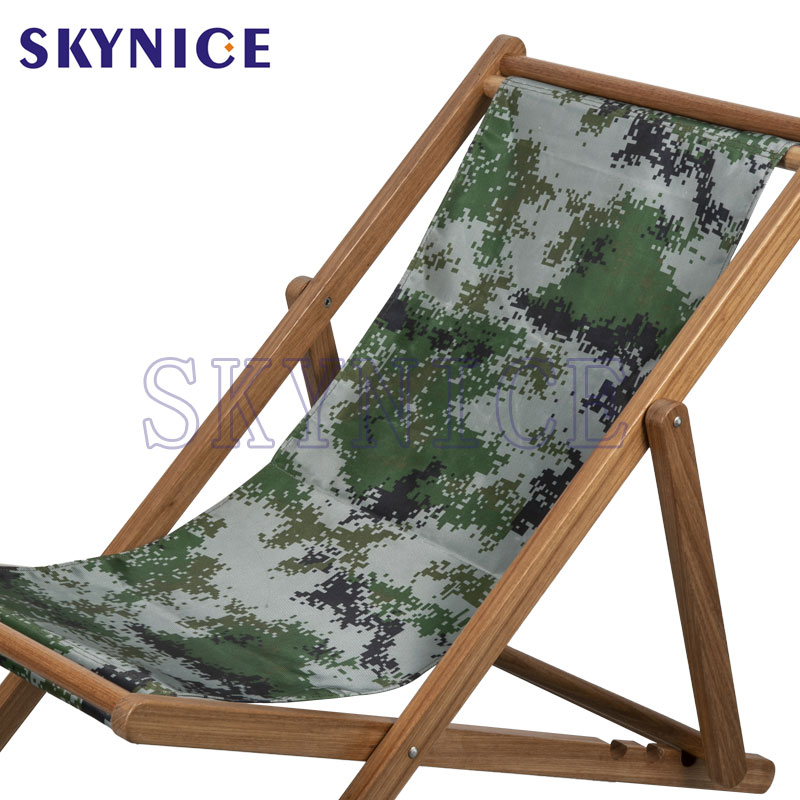 Factory Hot Sale Wooden Canvas Folding Reclining Beach Chair
