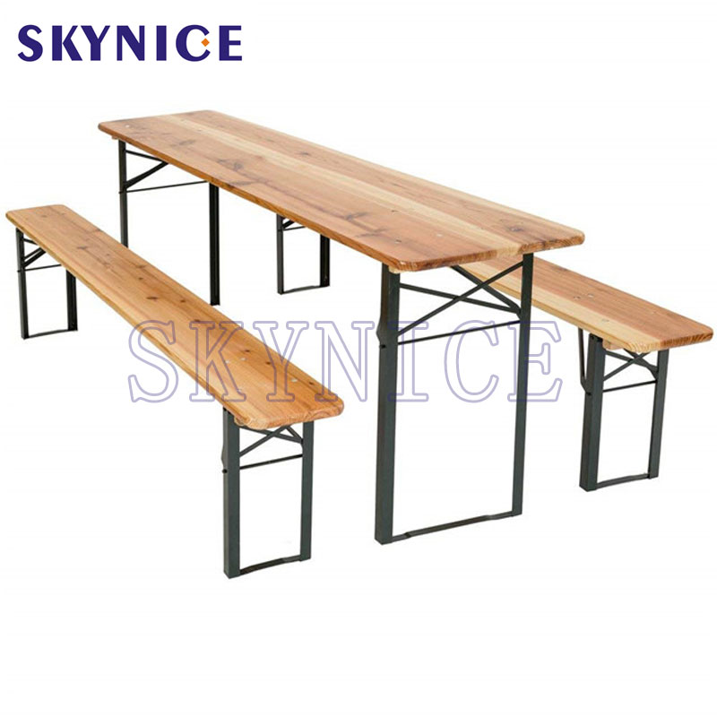 Kültéri sörkertkészlet 1 asztalból és 2 padból