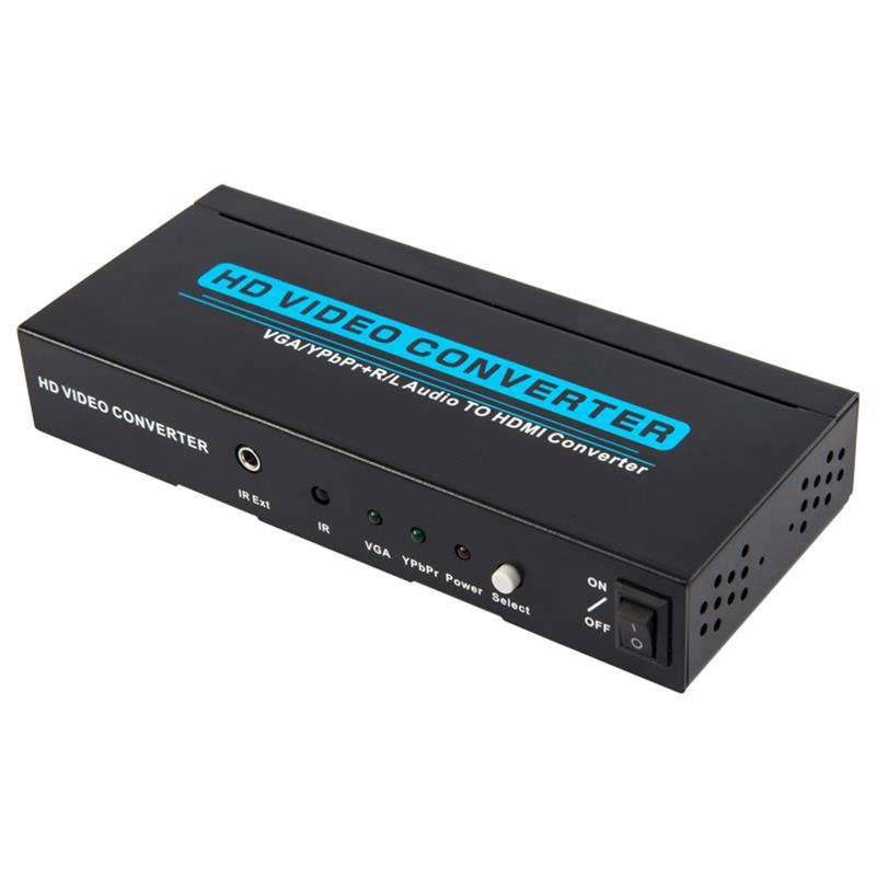 VGA \/ YPbPr + R \/ L Audio to HDMI Converter 1080P