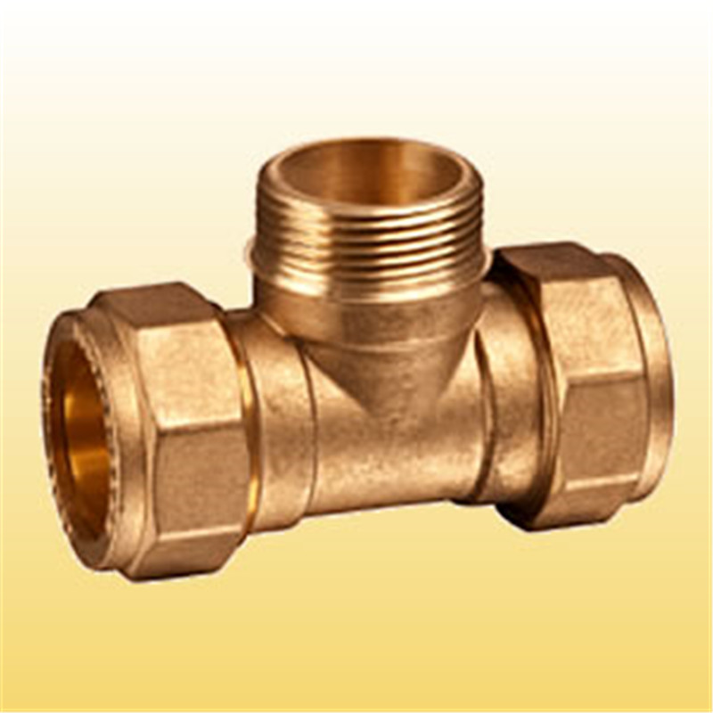 rézből készült kompressziós szerelvény Tee csővezetékhez