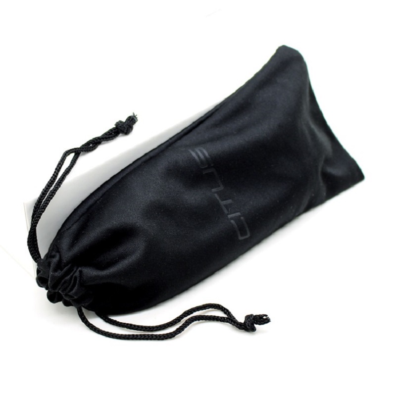 SGS46 Microfiber Custo Logo Soft Sunpoys Pouch Bag Black Drawstring Microfiber Eyeglass Bag
