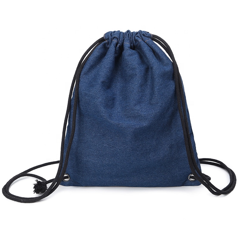 SG70 New Design Top Eladó Iskolai Kölykök Diákok Cotton Canvas Denim Drawstring Backpack