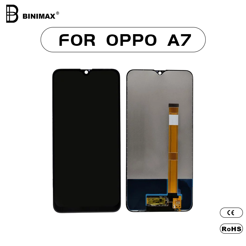Mobiltelefon LCD- k képernyője A BINIMAX helyettesítési kijelző OPPO A7 mobilhoz
