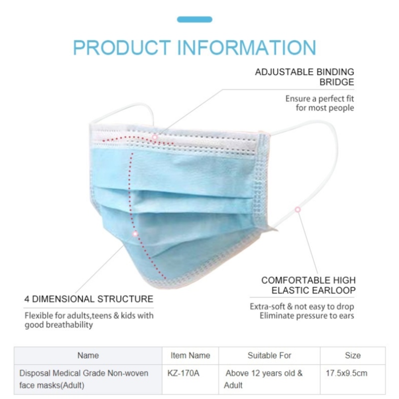 CE, FDA- Eldobható arcmaszk