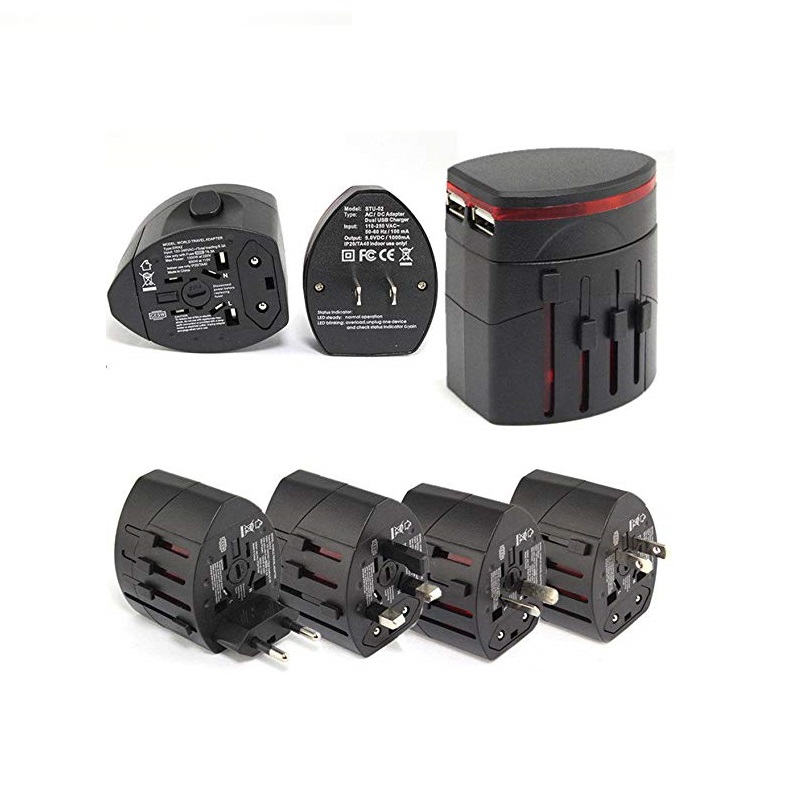 Karácsonyi ajándékok, Universal Travel Adapter, 2 USB Best Eladó Premium for Traveling Gift