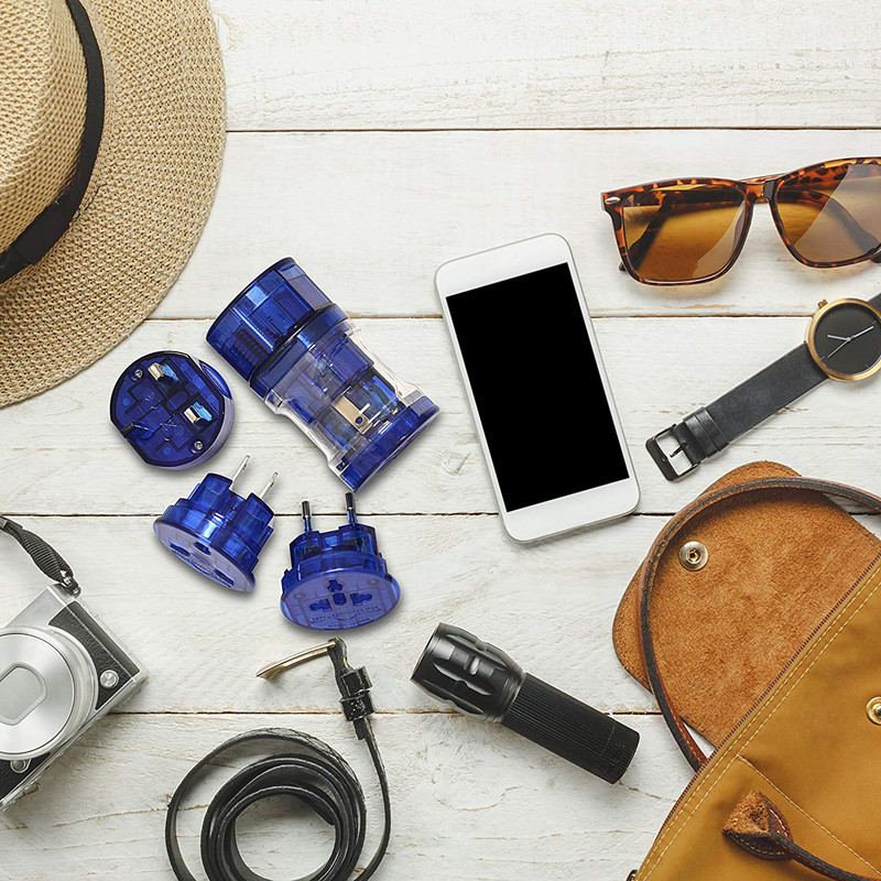 RRTRAVEL 301 prémium utazási adapter usb porttal, univerzális dugasz adapterrel, nemzetközi csatlakozóval [USA Egyesült Királyság EU AU] 6 darabos készlet