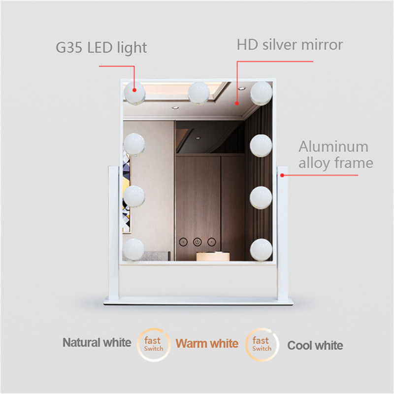 Touch Control Dimmable Brightness 360 Forgó Vanity Makeep Hollywood Mirror 12 LED Bulbs