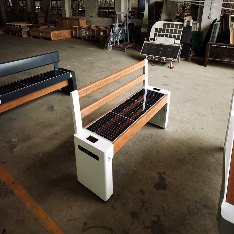 Hot Sale High Quality Bluetooth Smart Wifi USB Charking Gray Color Solar Bench for Park