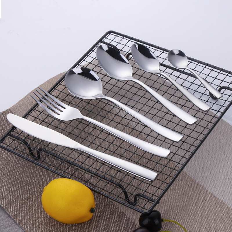 19pcs egyszerű/klasszikus tükör lengyel fém étkészlet