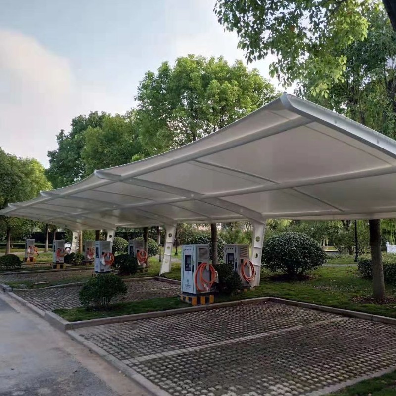 Előregyártott acélvázas 10 autó parkolóhely árnyékoló sátor eladó