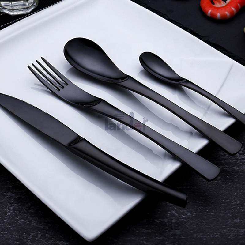 8 színbeállítások PVD bevonat kempingezés rozsdamentes acélszínű, színreszegő étkészlet, szivárványos édesítőkészlet