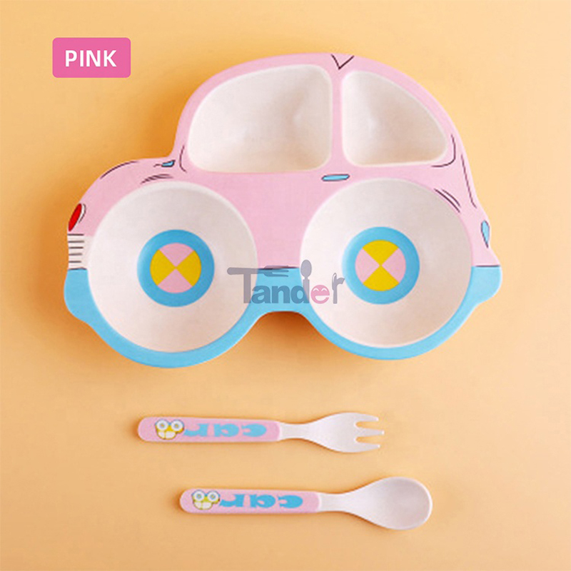 környezetbarát gyerekek evőeszköz lemez villás kanál gyermekek bambuszszálas edények