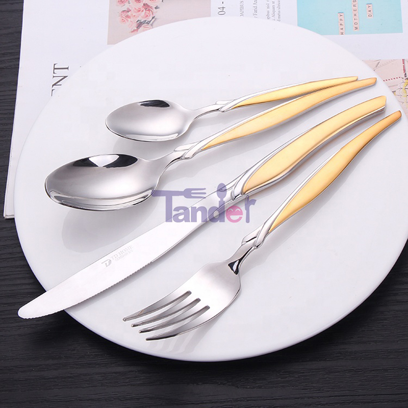 72 84 86 Pcs Luxusarany bevonatú étkészlet