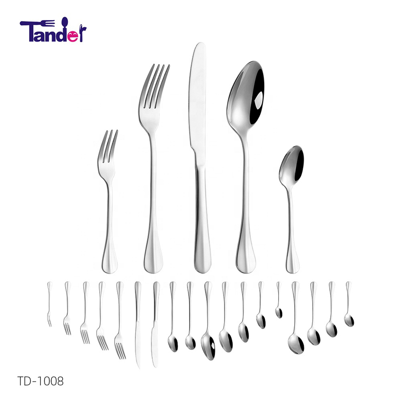 18PCS Mirror Polishing Tableware Set Utilil Set, Knives, Forks, Spoons for Home and Restaurant