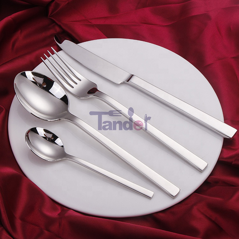 rozsdamentes acél evőeszköz készlet 4 db-os asztali étkészlet az esküvői fogadáshoz