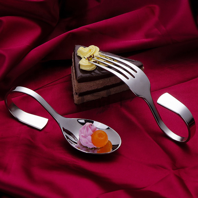 szállodai nagykereskedelmi étterem, rozsdamentes acélból készült tengeri herkentyűkanál és tengeri herkentyűvillák