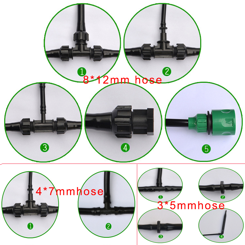 Nappali atuo öntöző rendszer 4*7mm kiterjesztésű PVC tömlő Mikro Spinkler Tubing Assembles