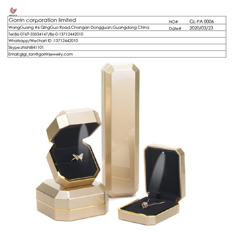 FL-PA0006 műanyag ékszerdoboz LED-es lámpákkal