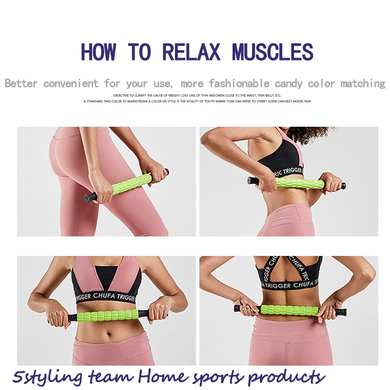 Fitness izommasszázs bot Jóga mély izomlazító masszázs tengely magán oktatás fascia görgős fogaskerék masszázs bot