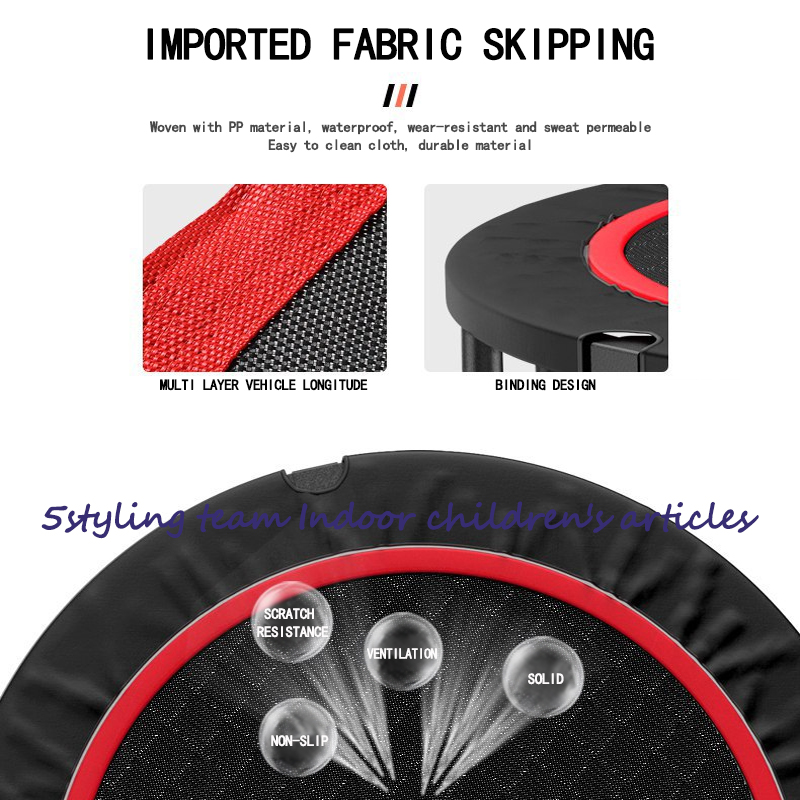 Kereskedelmi hatszögletű felnőtt fitnesz trambulin gyermek fedett és kültéri csendes, rugalmas kötélből készült trambulin korláttal