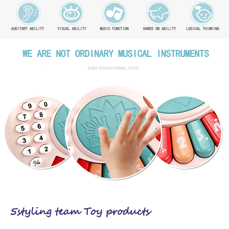 Gyermekek: zene, világítás, kéztapsolás, elektronikus szerv, telefon, dob, gyermekszám, oktatási érzék, gyermeknevelési játékok