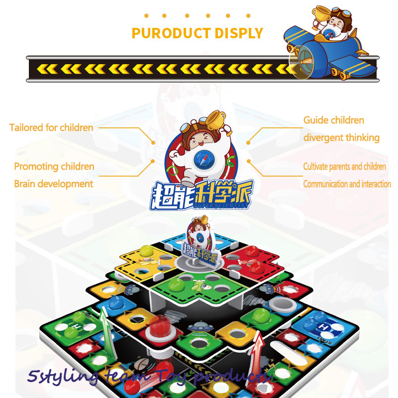 Gyerek puzzle 3D háromdimenziós repülő sakk asztali játék játék-összeszerelés kígyó létra 3 rétegű tábla és sakk játékok forgalmazása