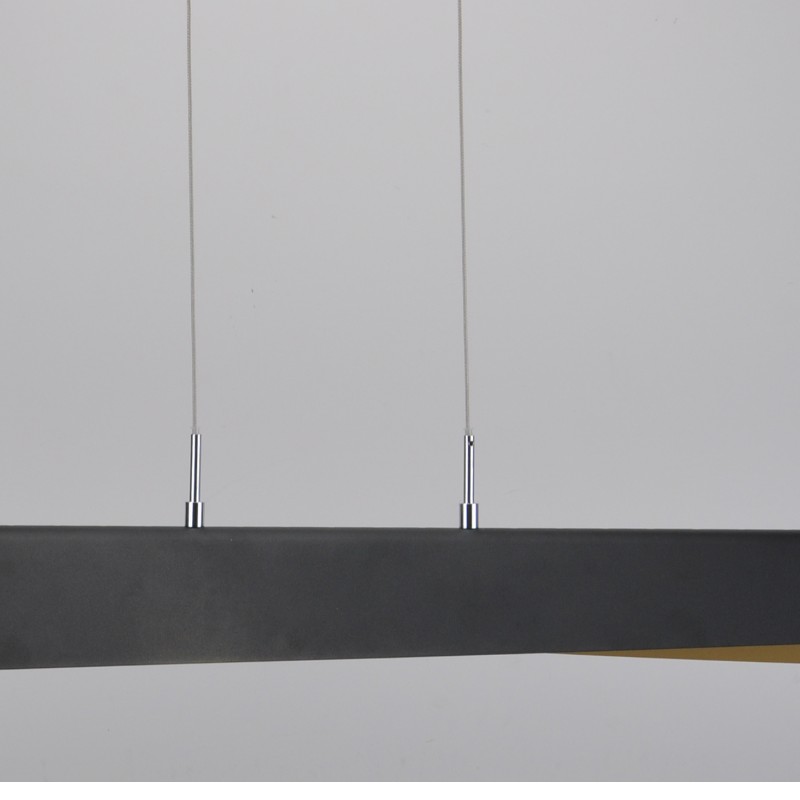 LED függő lámpa fém árnyékolással és arany belsejében