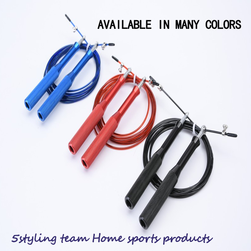 Factory Direct Kötél átugrott sportág fitnesz kötél, átugrott alumínium ötvözet markolata, acél drótkötél