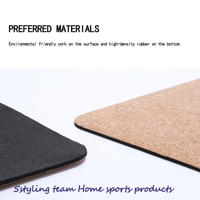 Nagykereskedelmi, személyre szabott parafa jóga szőnyeg, nem csúszópapír, környezetvédő parafa Természetes gumijóga Mat személyre szabott testigazítás