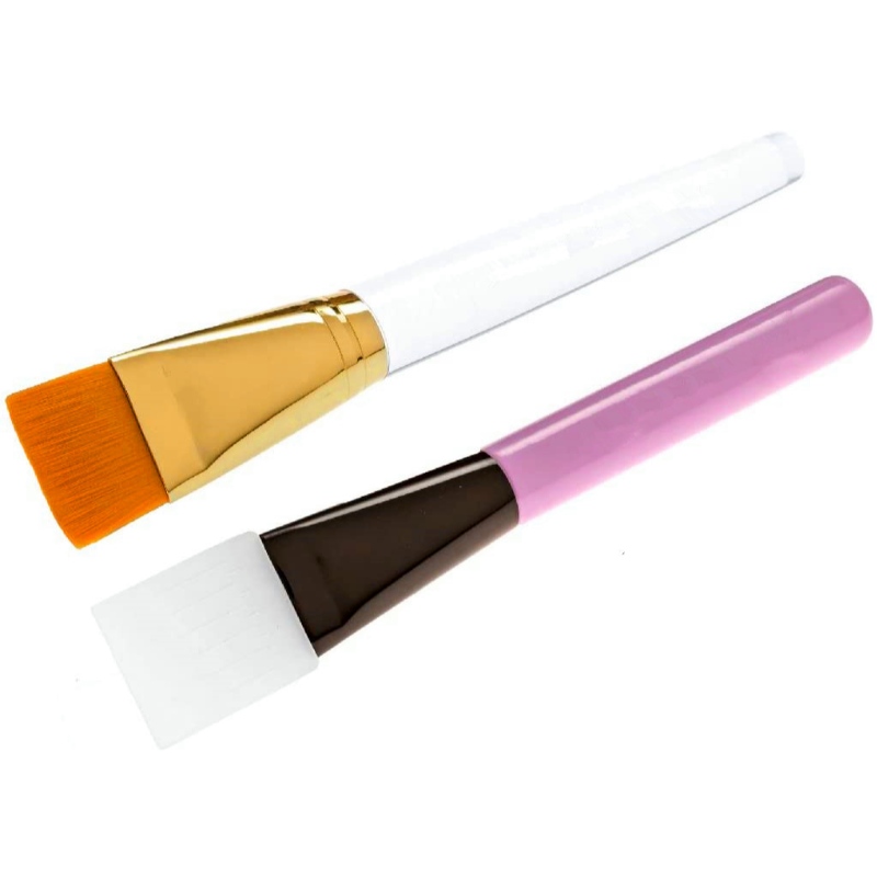 BEALUXUR 2db-os arcmaszk-ecset eszköz agyag iszaphoz Faszén Arc-szem-orr-test-rendellenességek nélküli DIY otthoni spa applikátor (szilikonkefe és szintetikus nylon sörtekefe)