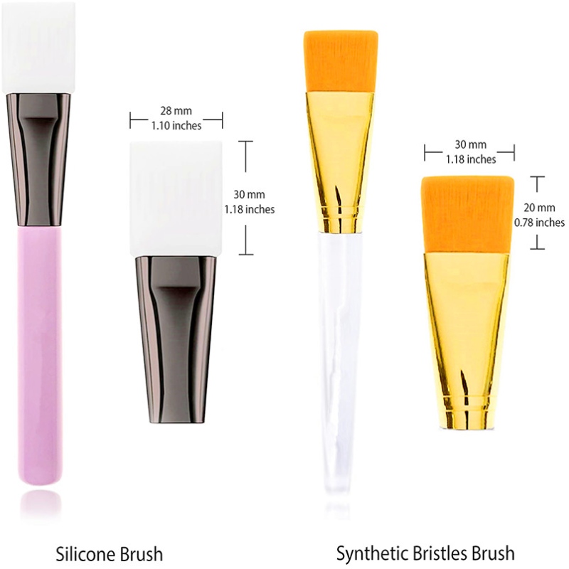 BEALUXUR 2db-os arcmaszk-ecset eszköz agyag iszaphoz Faszén Arc-szem-orr-test-rendellenességek nélküli DIY otthoni spa applikátor (szilikonkefe és szintetikus nylon sörtekefe)