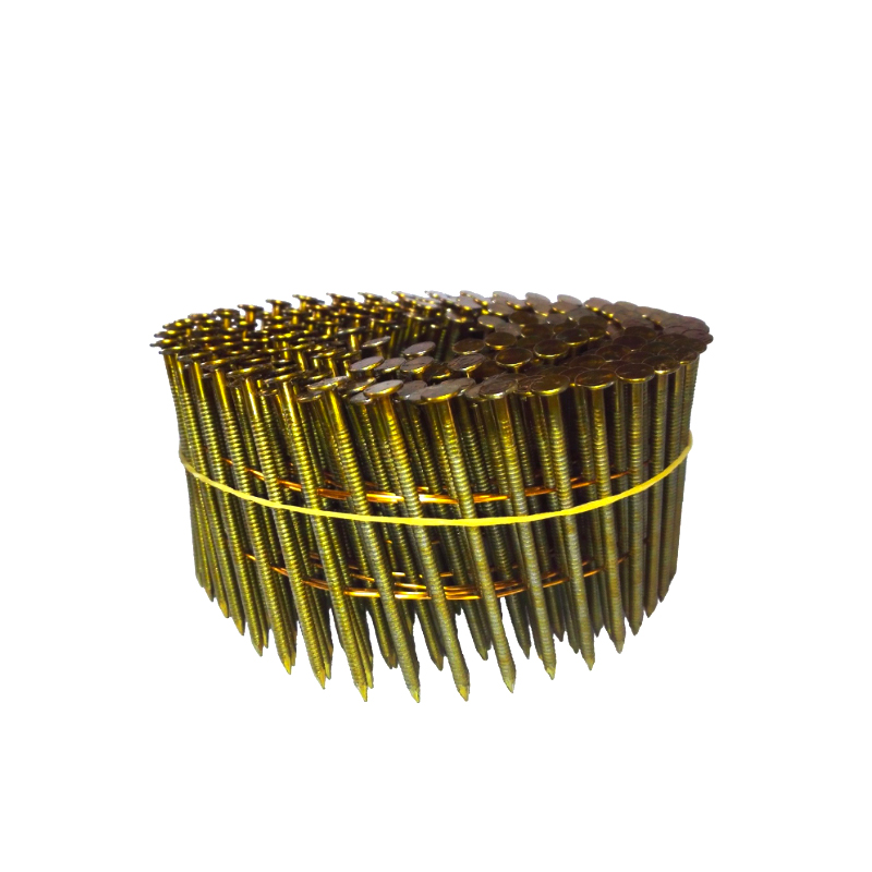 Rozsdamentes acélból készült, 15 fokos drótlap raklap, Bright Coil Nails csavar az építéshez