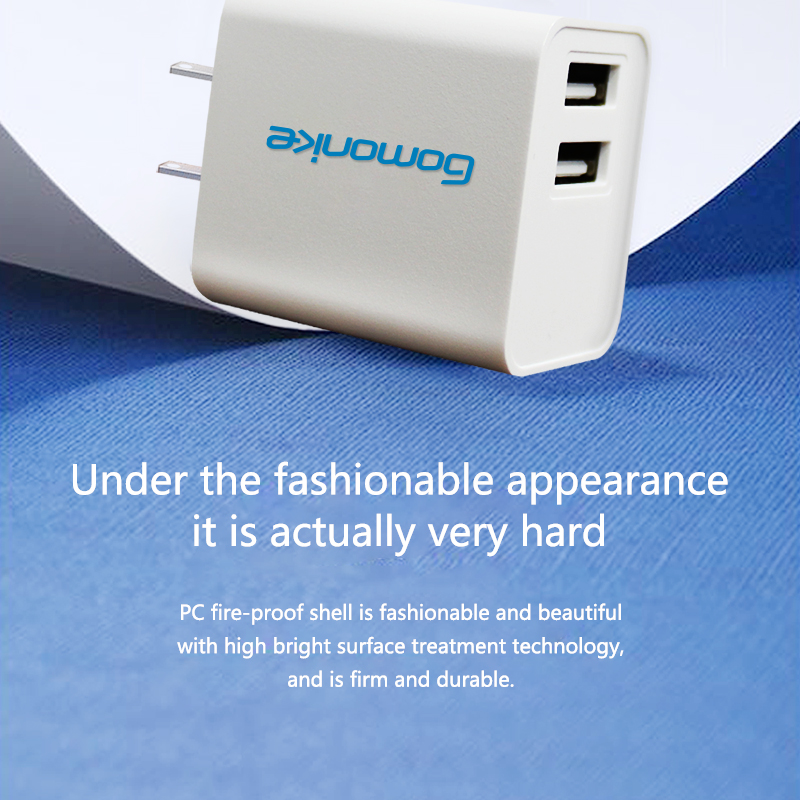 USA Plug Adapter, 2.1A Dual USB Wall Charger Compatible with iPhone, Samsung, egyéb Android Cell Phone