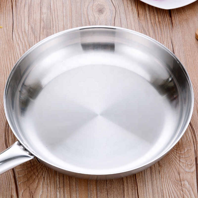 rozsdamentes acél serpenyő hosszú nyéllel