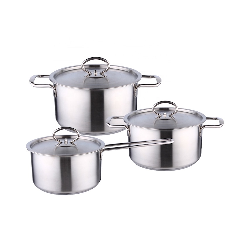 rozsdamentes acél casserole set, 3pcs set, 4pcs set, 5 pcs set