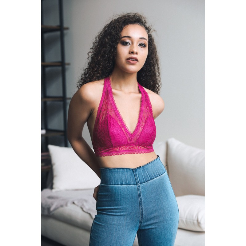 GA-5508 bordázott csipke Boho Racerback Bralette