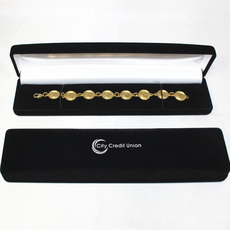 D-11 egyedi nagykereskedelmi fekete bársony doboz jelvény és nyaklánc számára