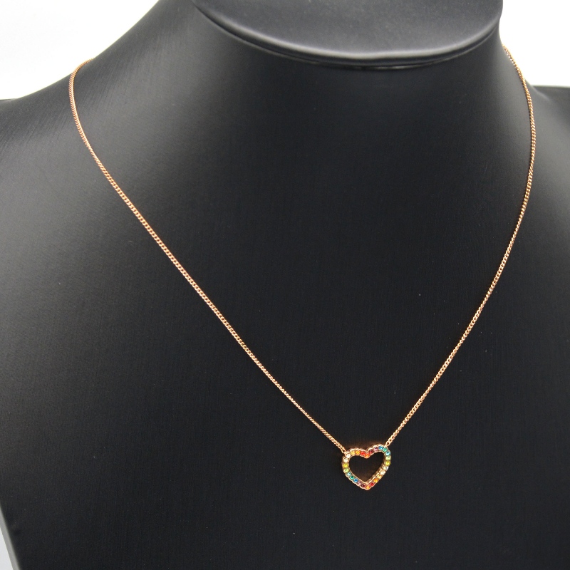 Rozsdamentes acél szív alakú agyag kő medál nyaklánc rfbnck1111