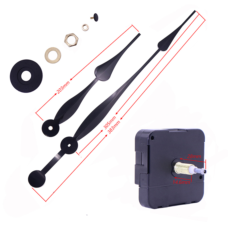 HR1688 23 mm-es kvarc fekete óra mozgás és nagy óra kezek