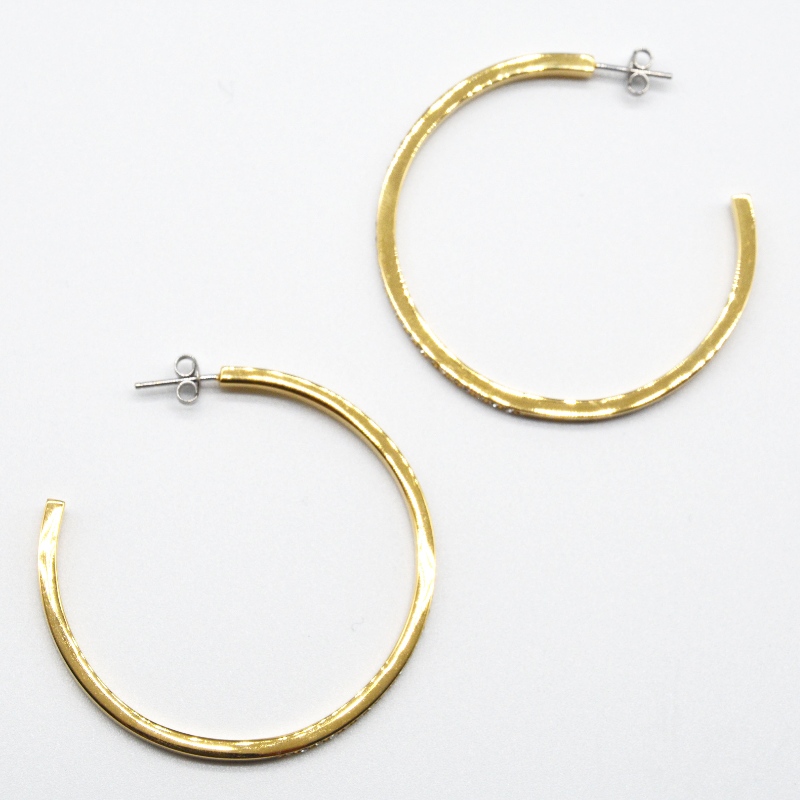 Rozsdamentes acél C típusú ragadós kő Earnring rfbear1537