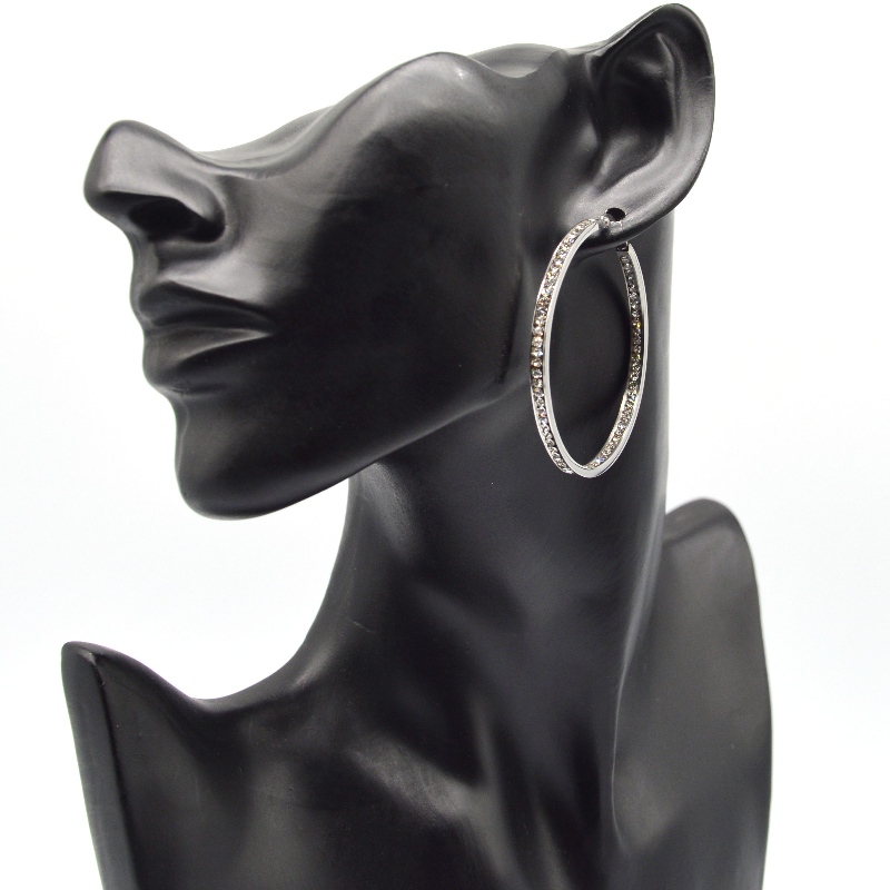 Divatékszer, rozsdamentes acél ékszer, rozsdamentes acél fülbevaló, gyémánt fülbevaló, gyémánt fülbevaló, strassz, Zircon Hoop Fülbevalók
