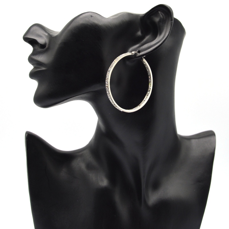 Divatékszer, rozsdamentes acél ékszer, rozsdamentes acél fülbevaló, gyémánt fülbevaló, gyémánt fülbevaló, strassz, Zircon Hoop Fülbevalók