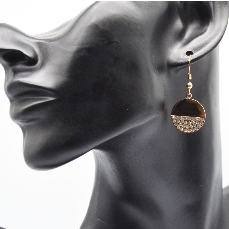 Divatékszer, rozsdamentes acél ékszer, rozsdamentes acél fülbevaló, gyémánt fülbevaló, gyémánt fülbevaló, strasszon, Zircon rfader0079