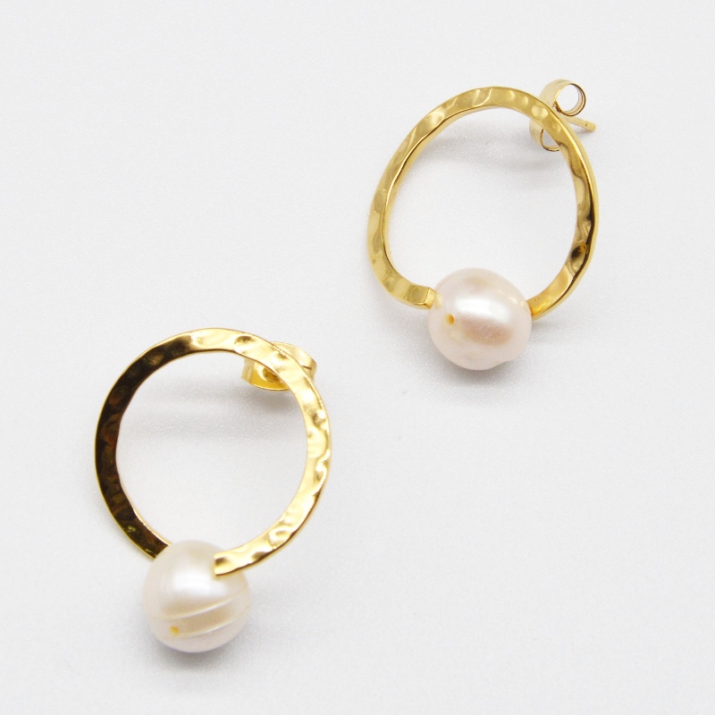 Rozsdamentes Steel Pearl fülbevalók, divatékszerek, divatékszerek, Pearl Jewelry rfbear044