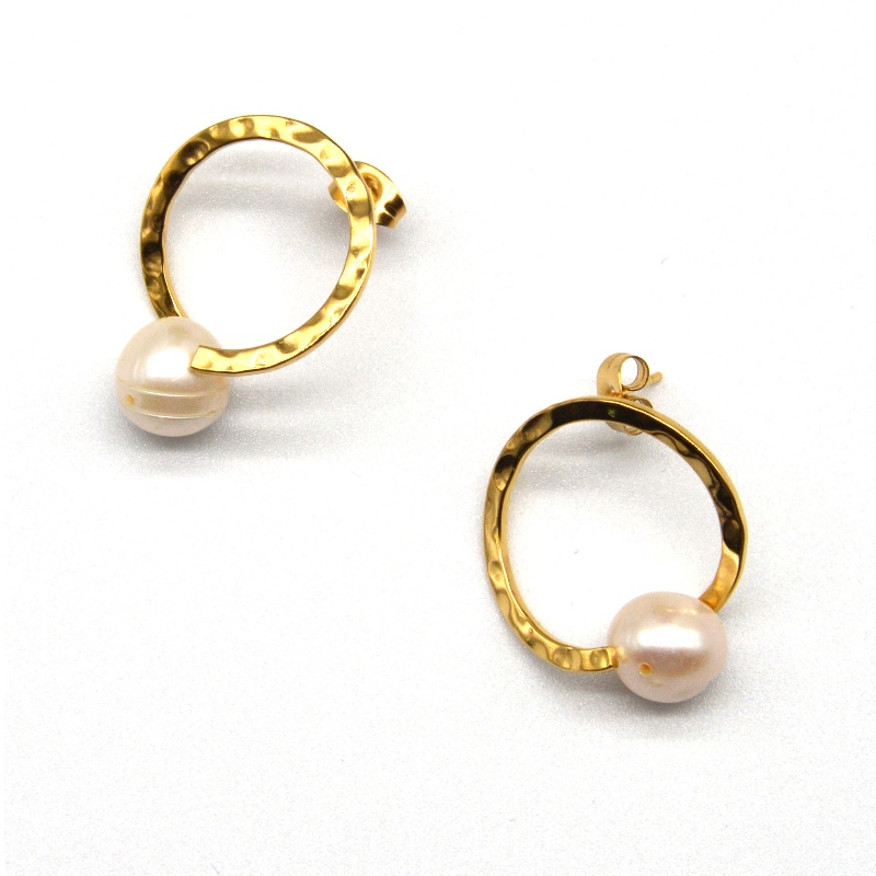 Rozsdamentes Steel Pearl fülbevalók, divatékszerek, divatékszerek, Pearl Jewelry rfbear044
