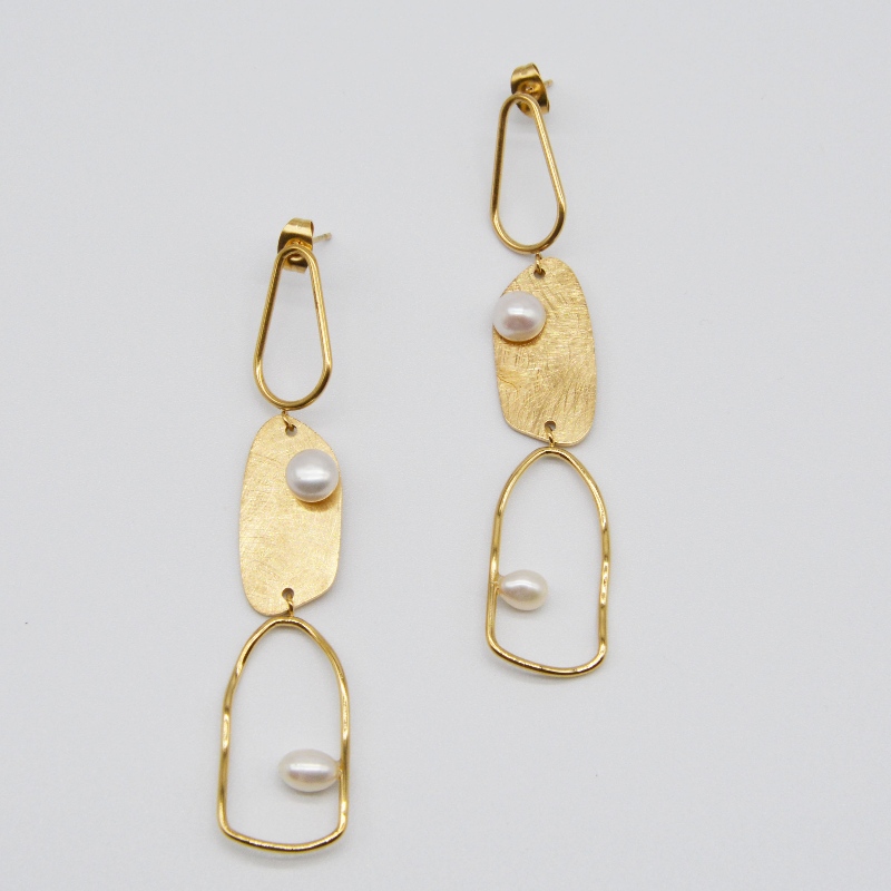 Stainless Steel Pearl fülbevalók, divatékszerek, divatékszerek, Pearl Jewelry rfbear0349