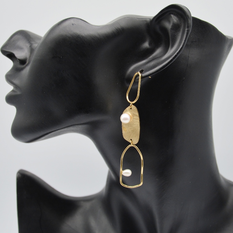 Stainless Steel Pearl fülbevalók, divatékszerek, divatékszerek, Pearl Jewelry rfbear0349